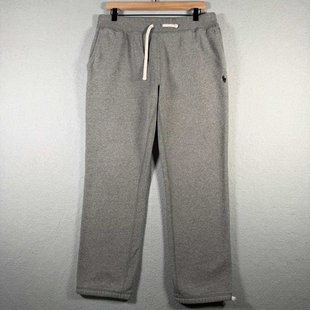 Polo Ralph Lauren Mens Gray Cotton Blend Fleece Straight Leg Sweatpants Size M